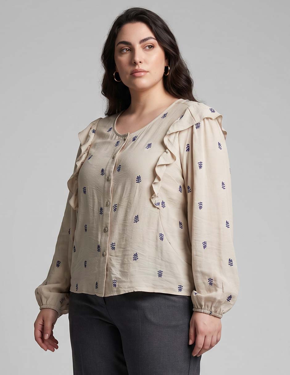 Blusa Weekend Plus manga larga para mujer