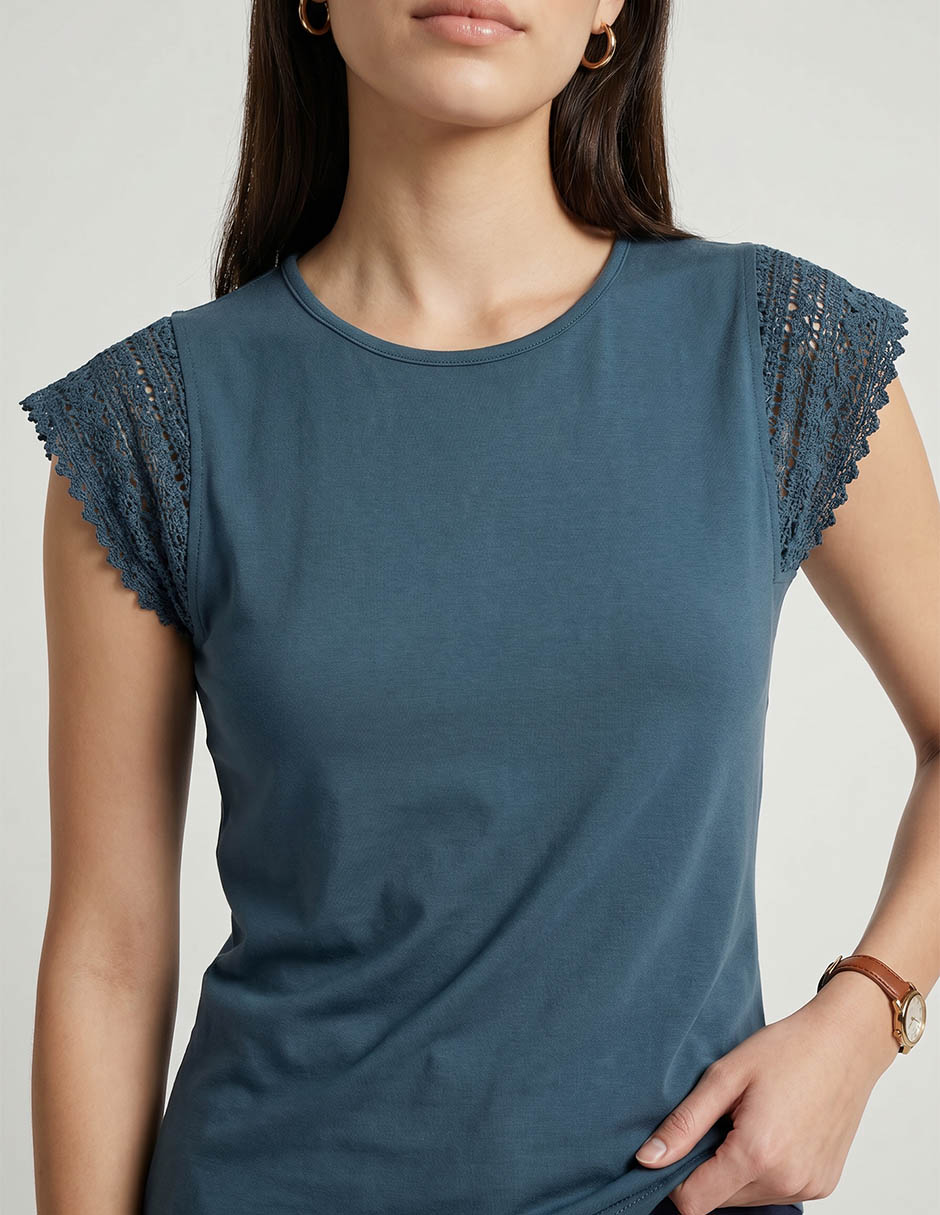 Playera manga corta cuello redondo mujer 2