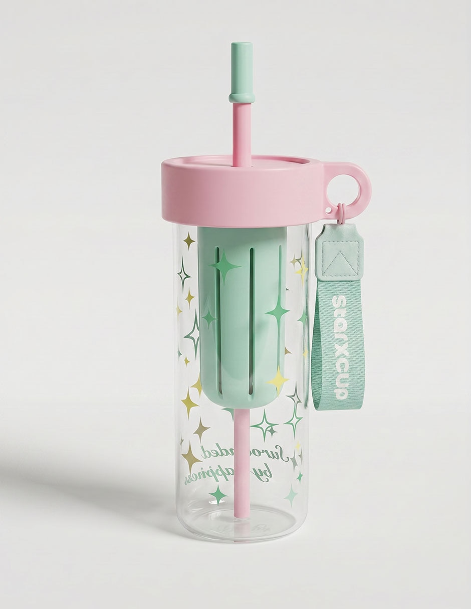 Vaso Lookiero de vidrio destellos