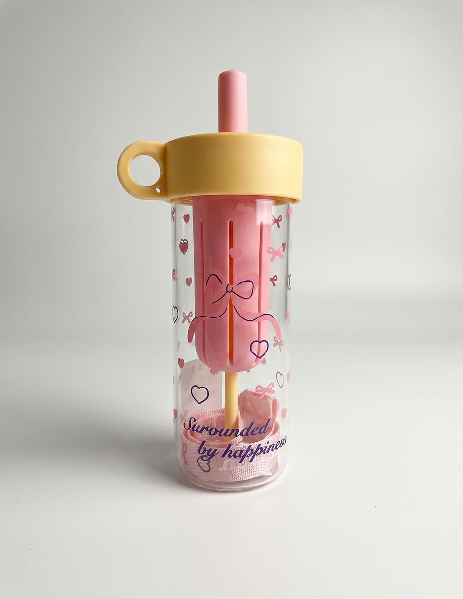 Vaso Lookiero de vidrio corazones