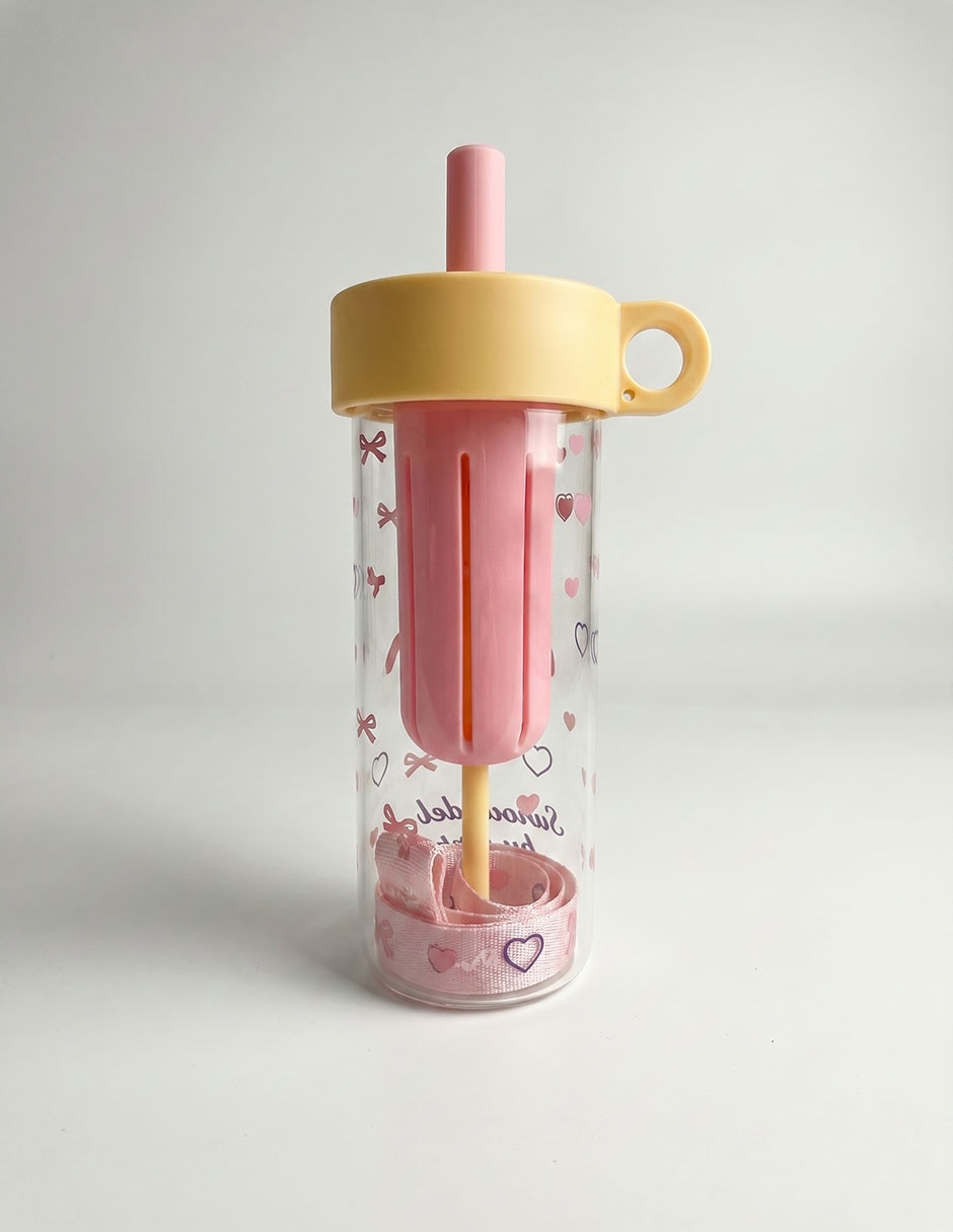 Vaso Lookiero de vidrio corazones