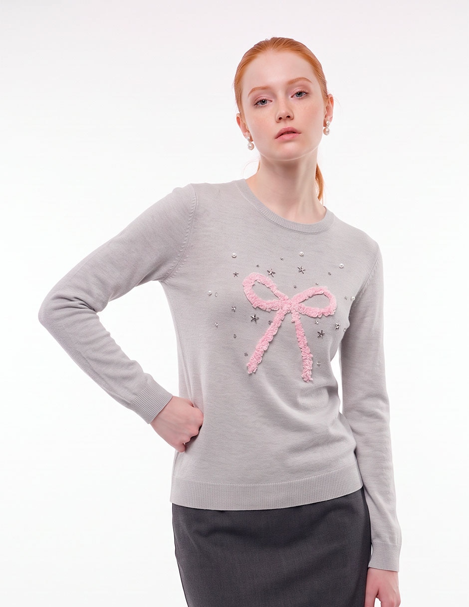 Suéter cuello redondo para mujer