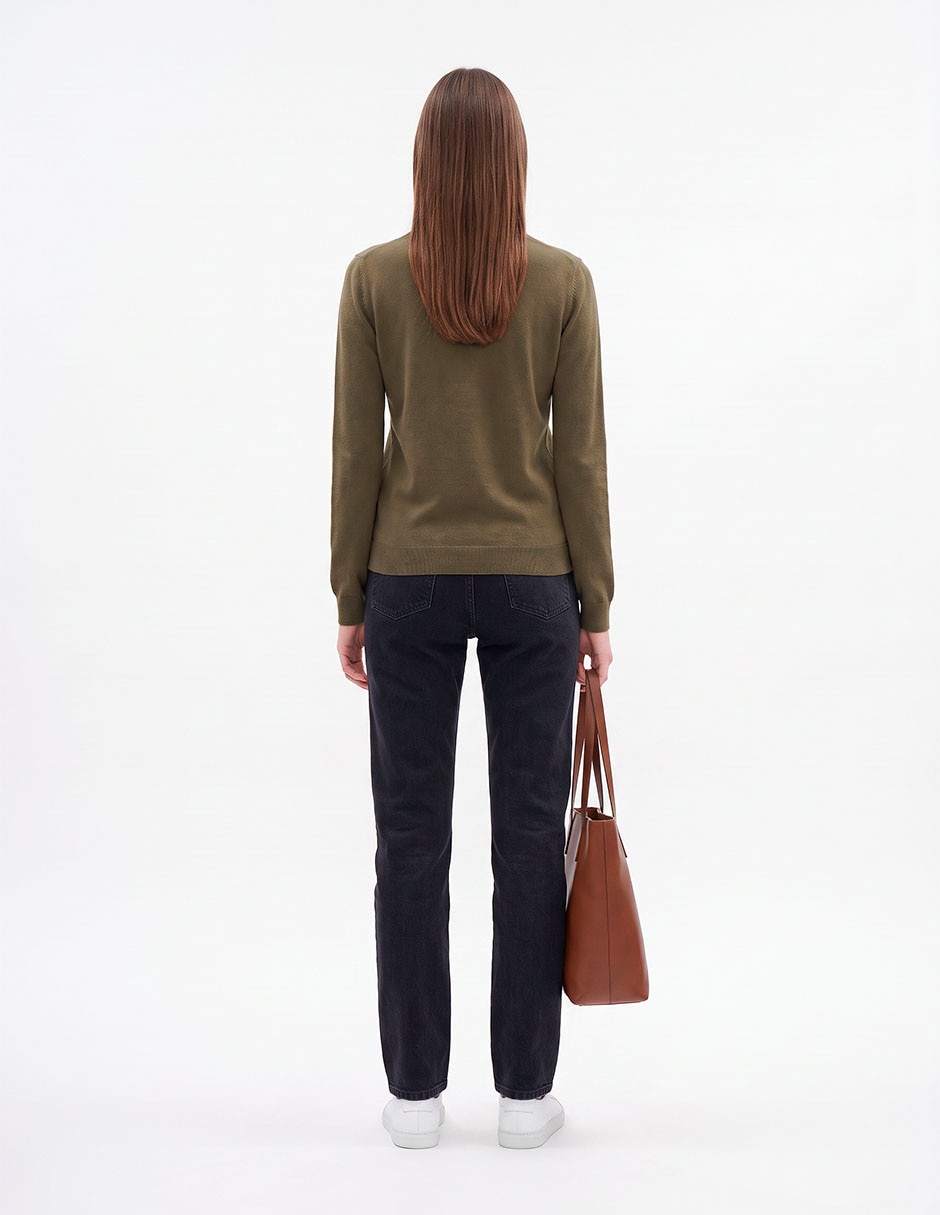 Suéter cuello redondo para mujer 4