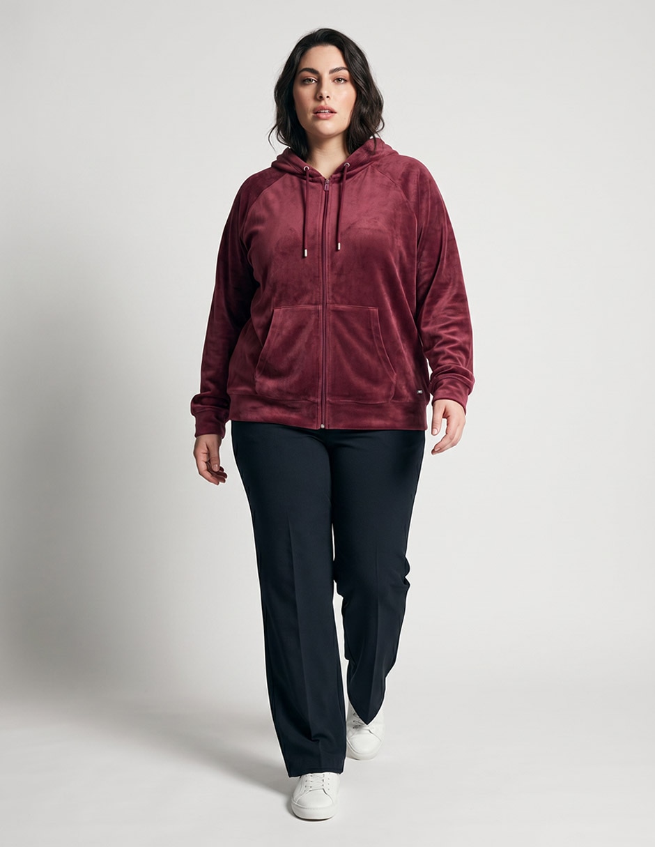 Sudadera con capucha y bolsa para mujer 1