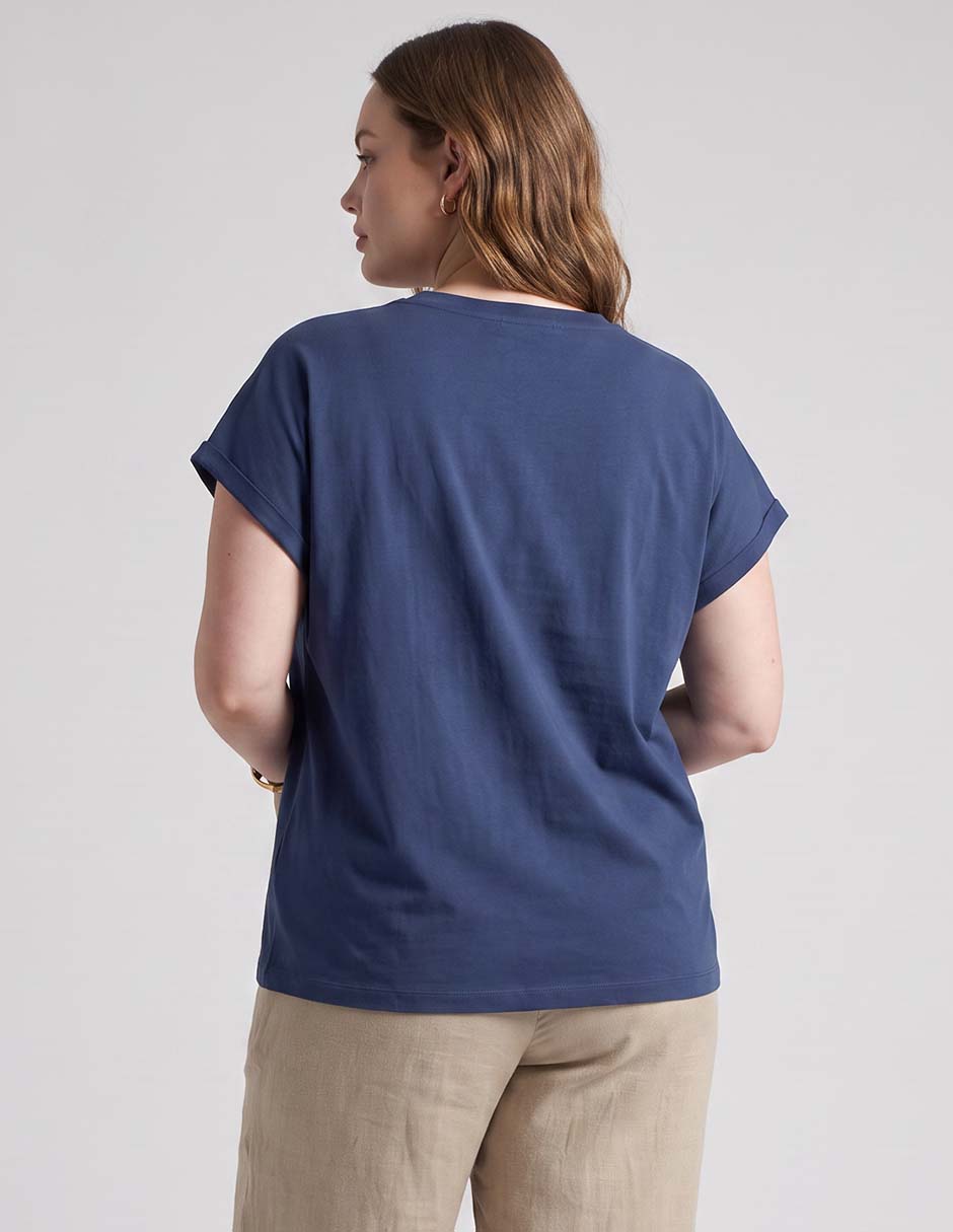 Playera manga corta cuello redondo para mujer 2