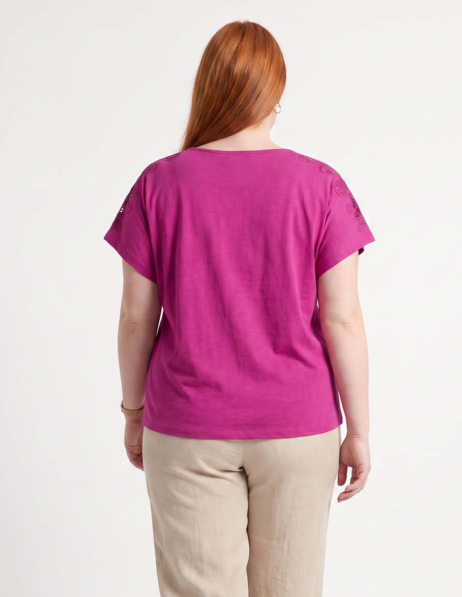 Playera manga corta cuello redondo para mujer 2