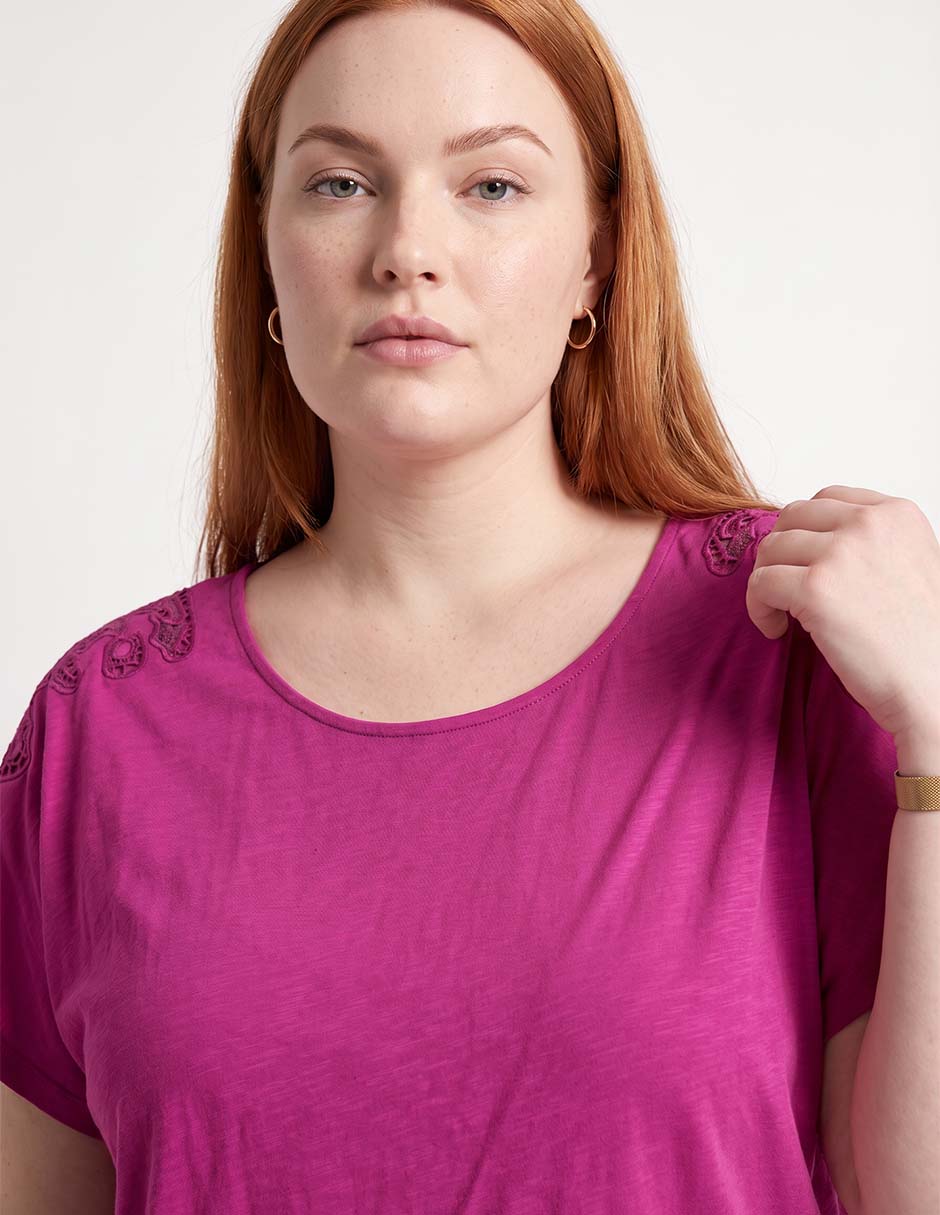 Playera manga corta cuello redondo para mujer 3