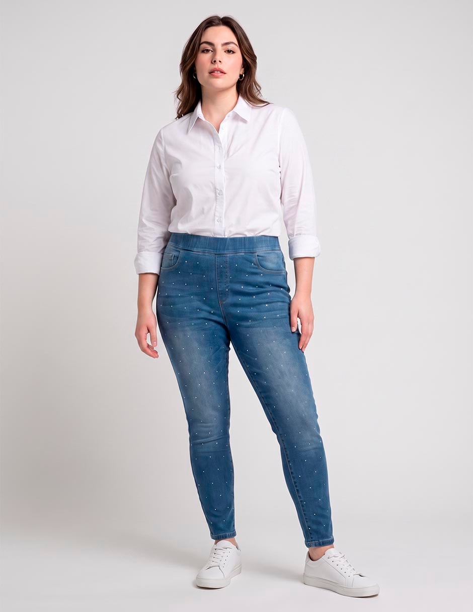 Jegging skinny corte a la cintura para mujer Jegging skinny corte a la cintura para mujer