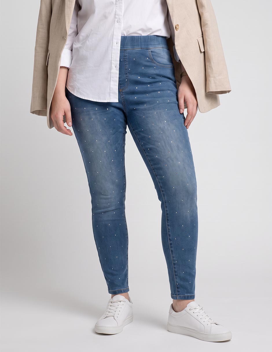 Jegging skinny corte a la cintura para mujer 3
