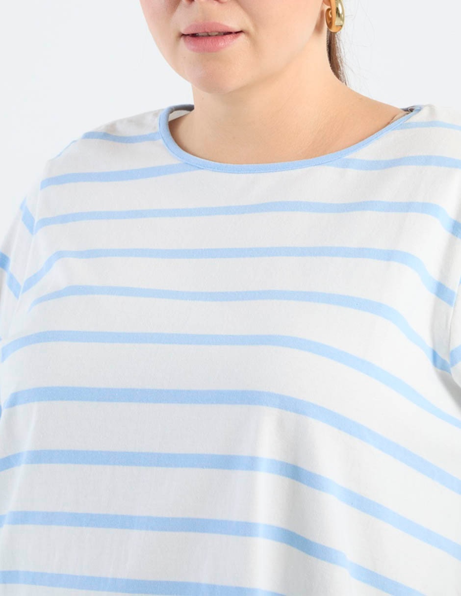 Playera manga 3/4 cuello redondo para mujer 3