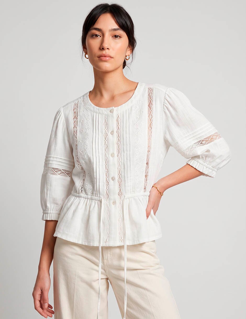 Blusa manga 3/4 para mujer Blusa manga 3/4 para mujer