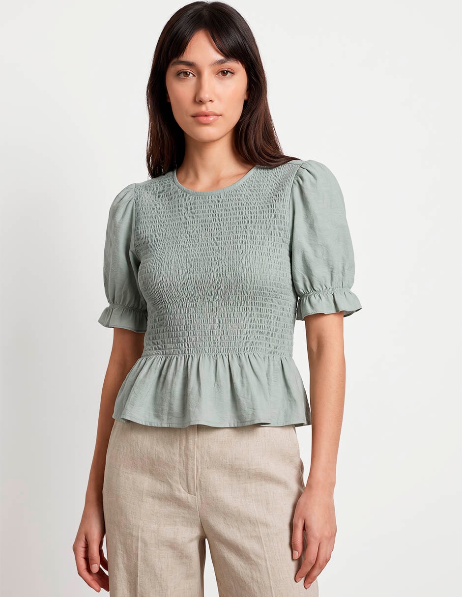 Blusa manga corta para mujer