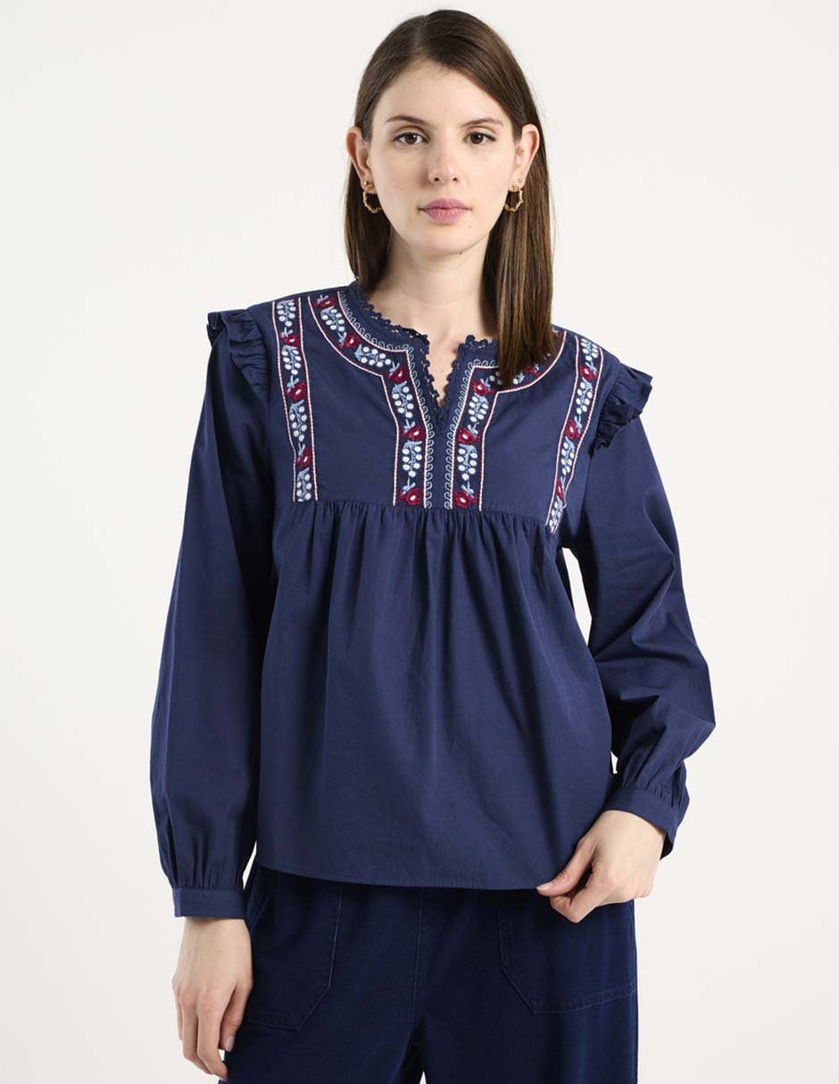 Blusa manga larga para mujer