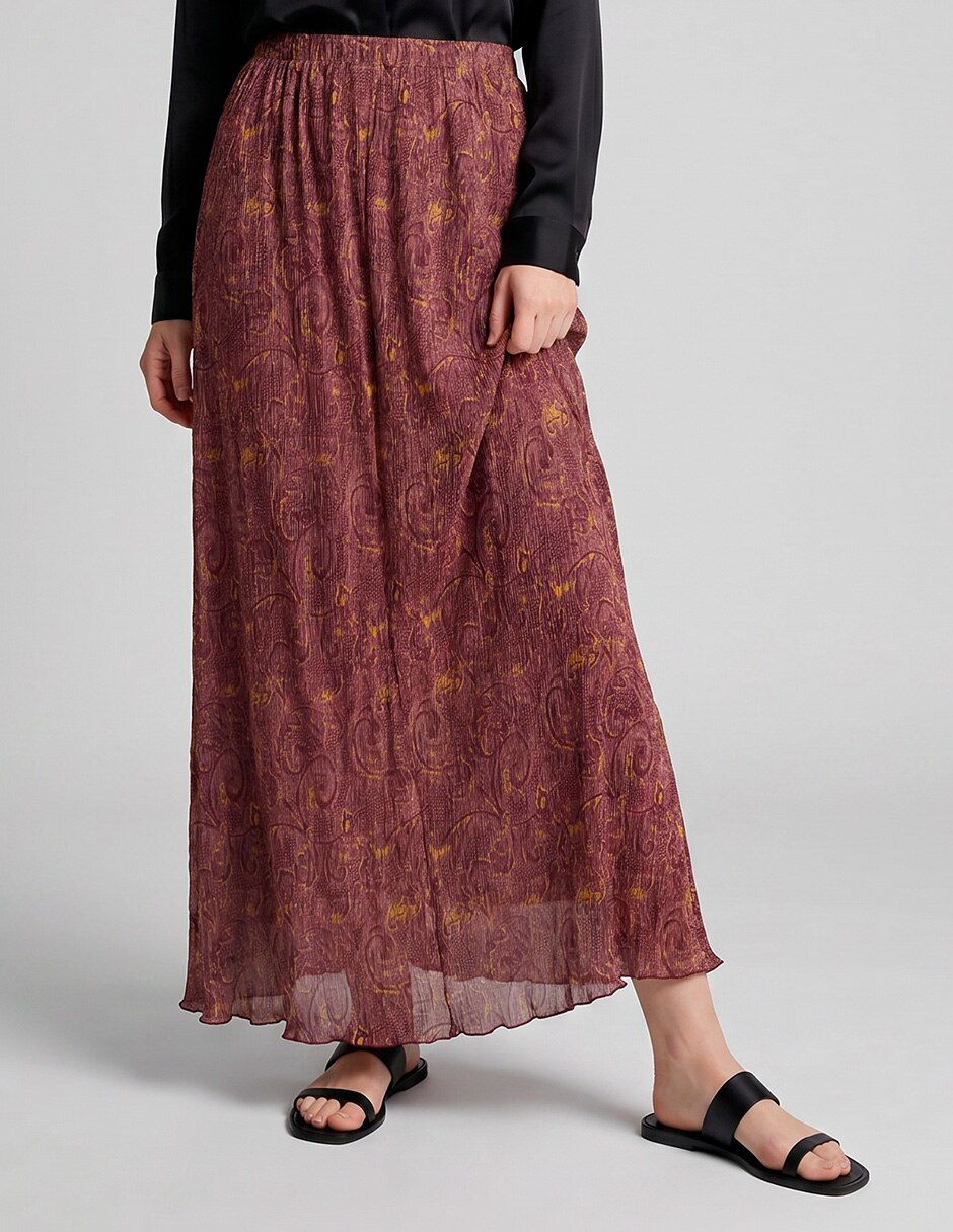 Falda maxi cintura alta