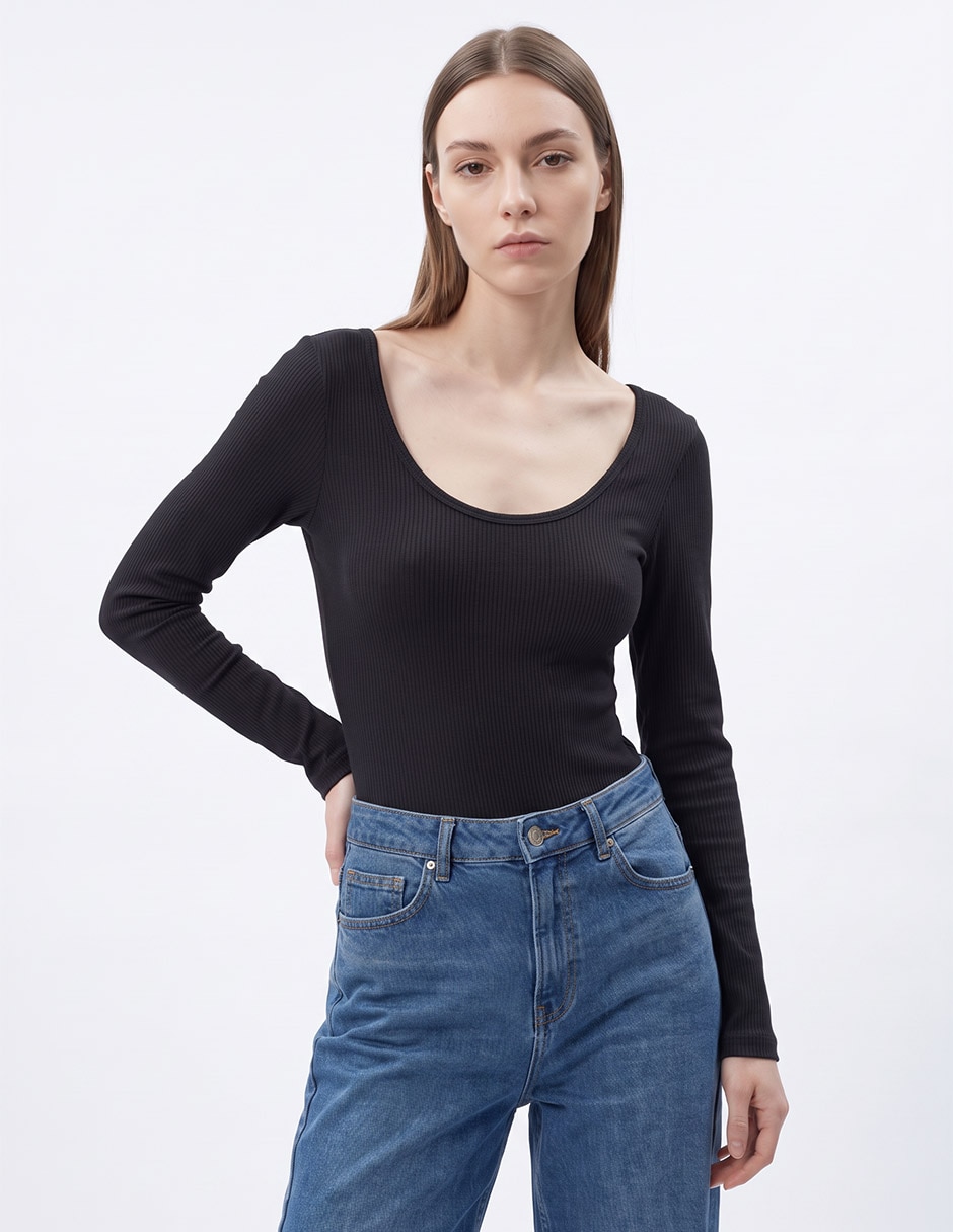 Body manga larga para mujer