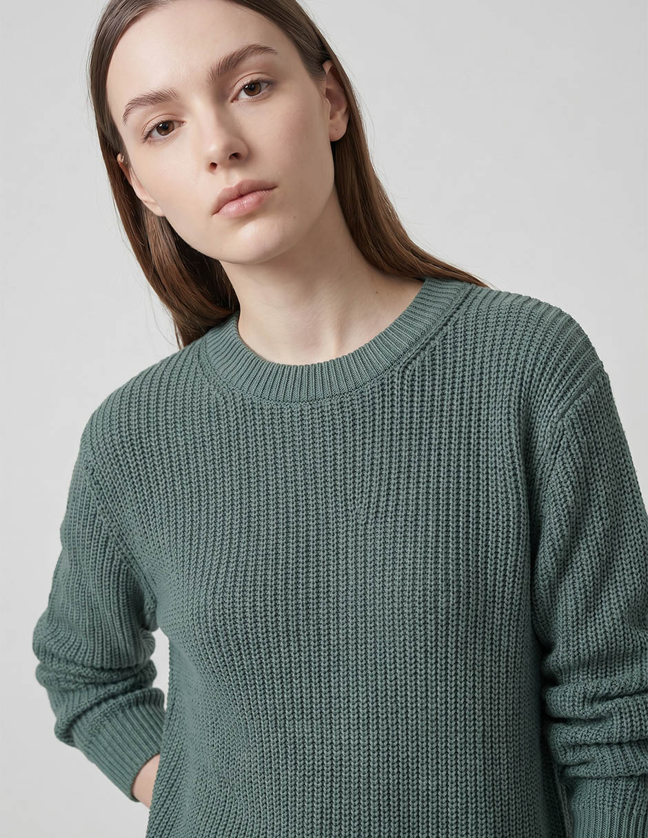 Suéter cuello redondo para mujer