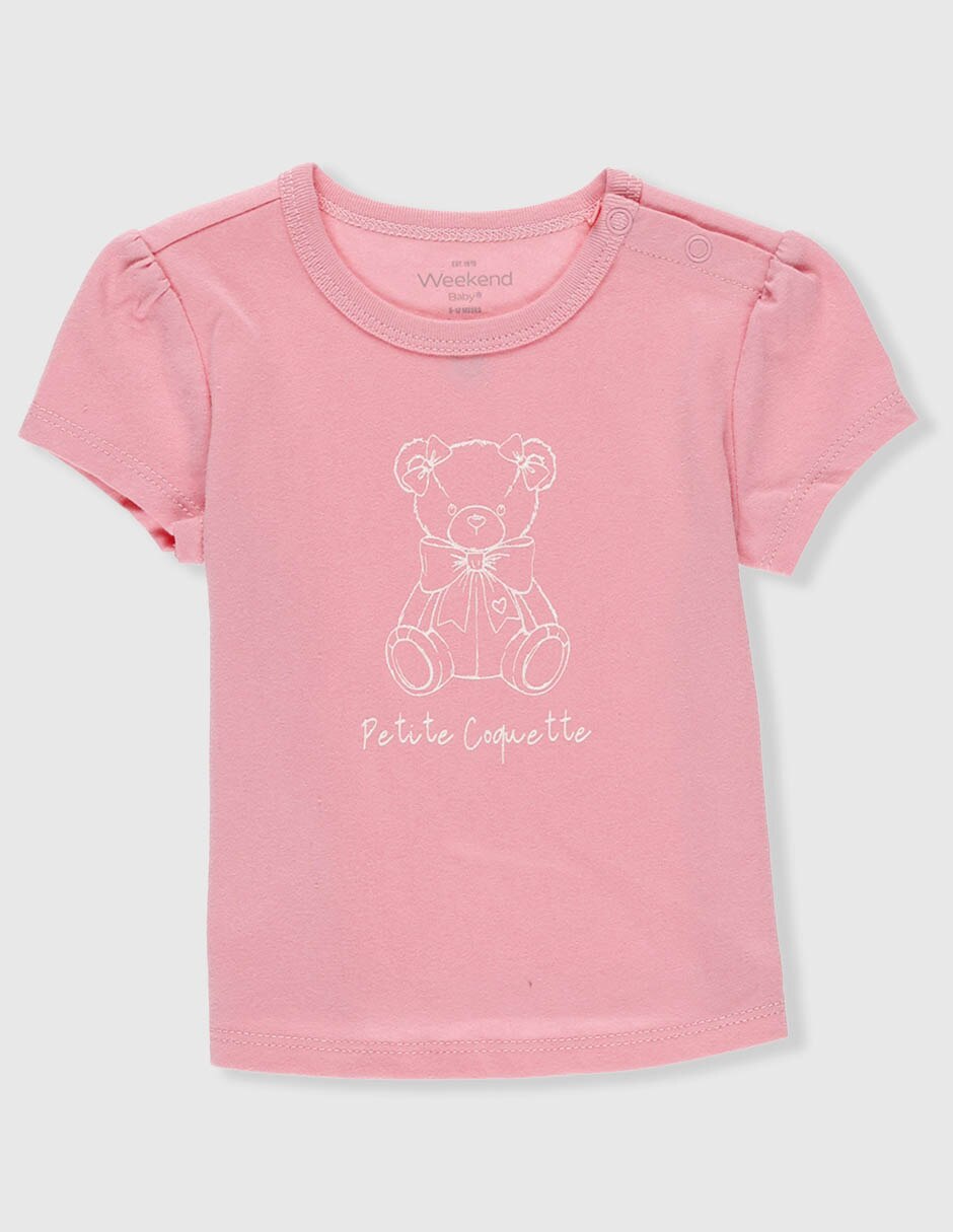 Playera manga corta para bebé niña Playera manga corta para bebé niña