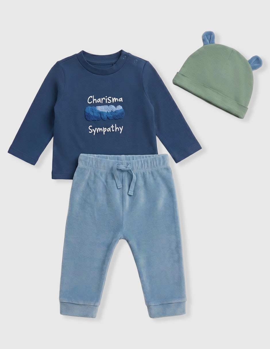 Conjunto pants de algodón para niño 3 piezas 2