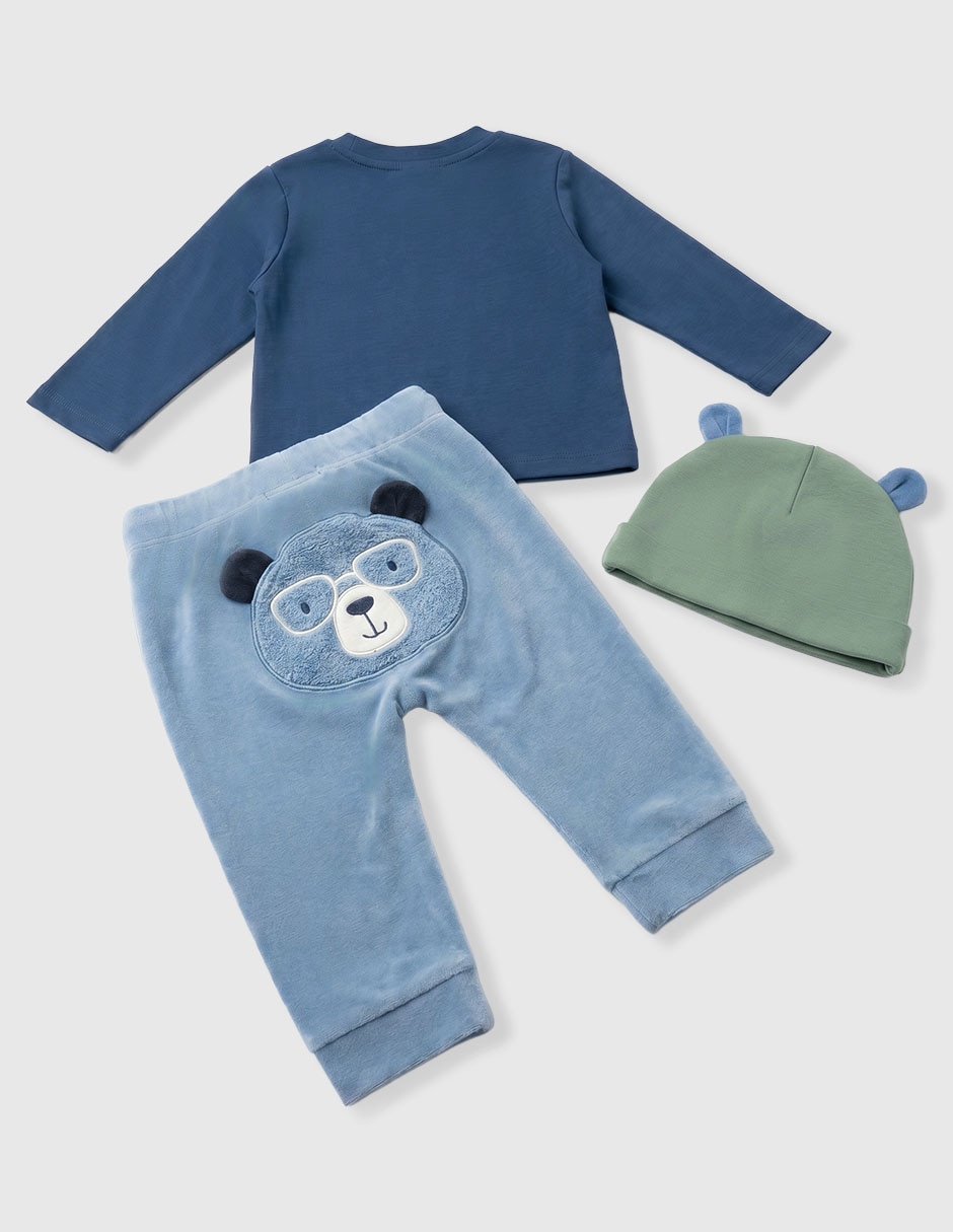 Conjunto pants de algodón para niño 3 piezas 3