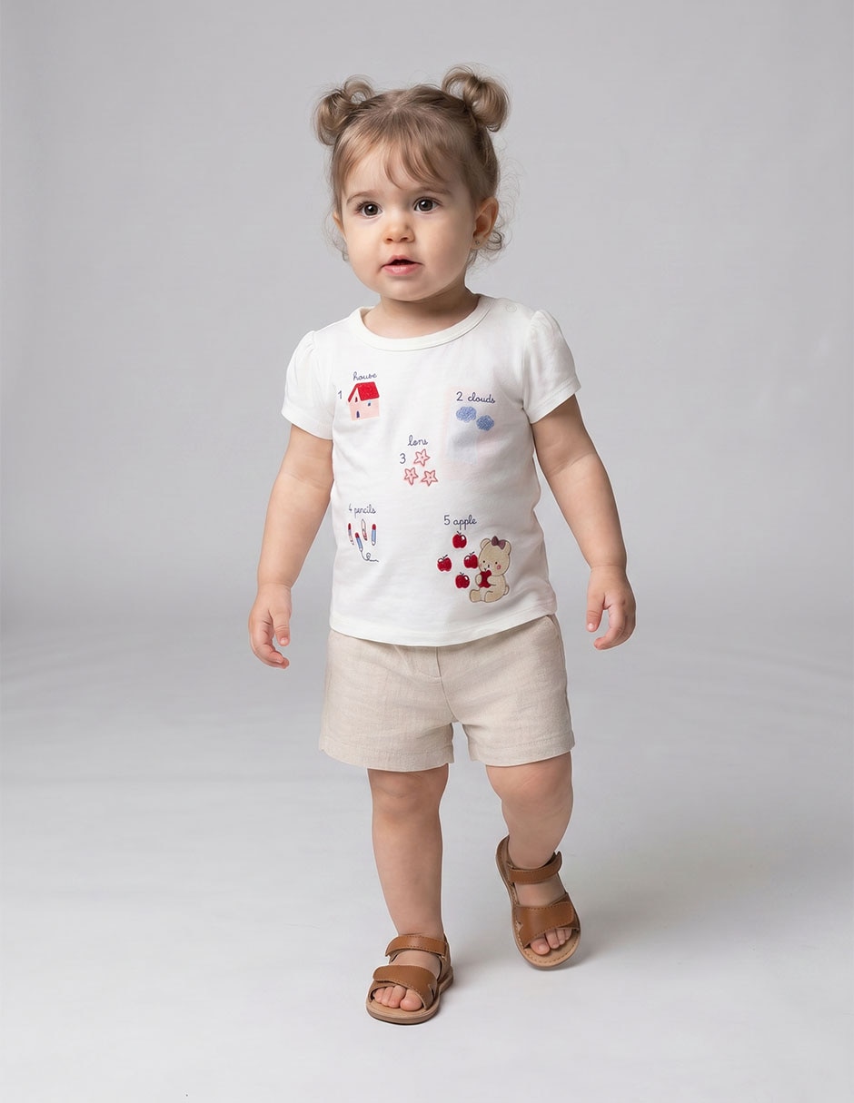 Playera manga corta para niña Playera manga corta para niña