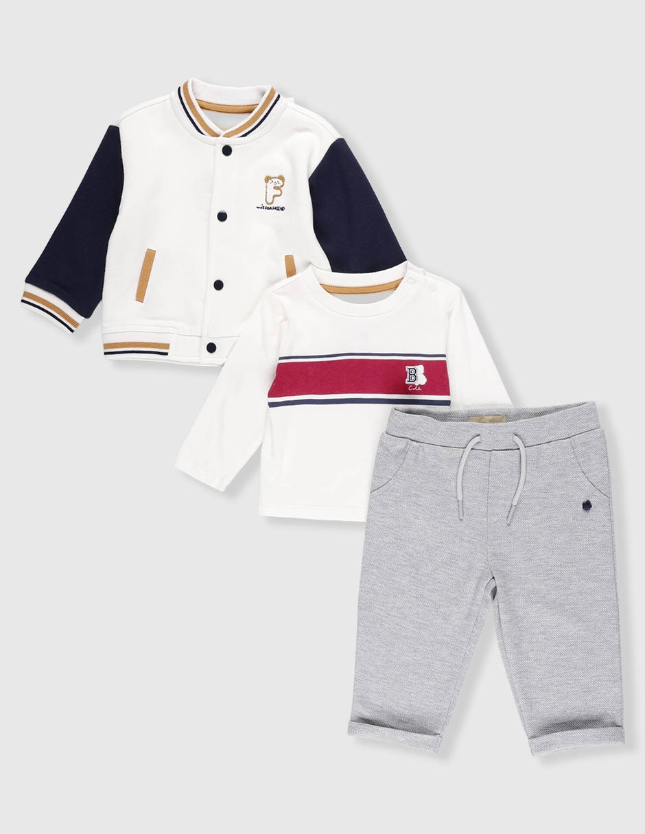 Conjunto casual de algodón para niño 3 piezas 2
