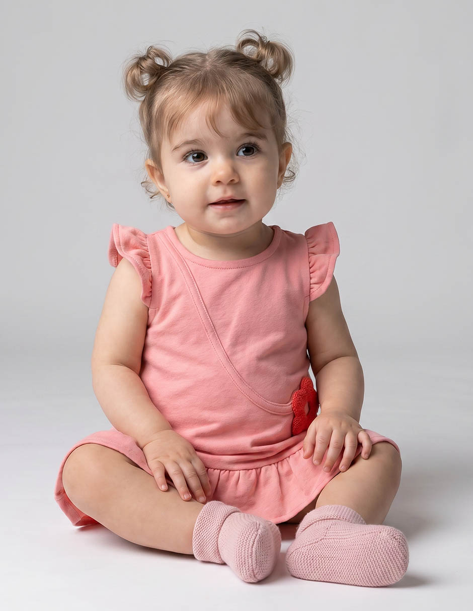 Vestido manga volantes para niña Vestido manga volantes para niña