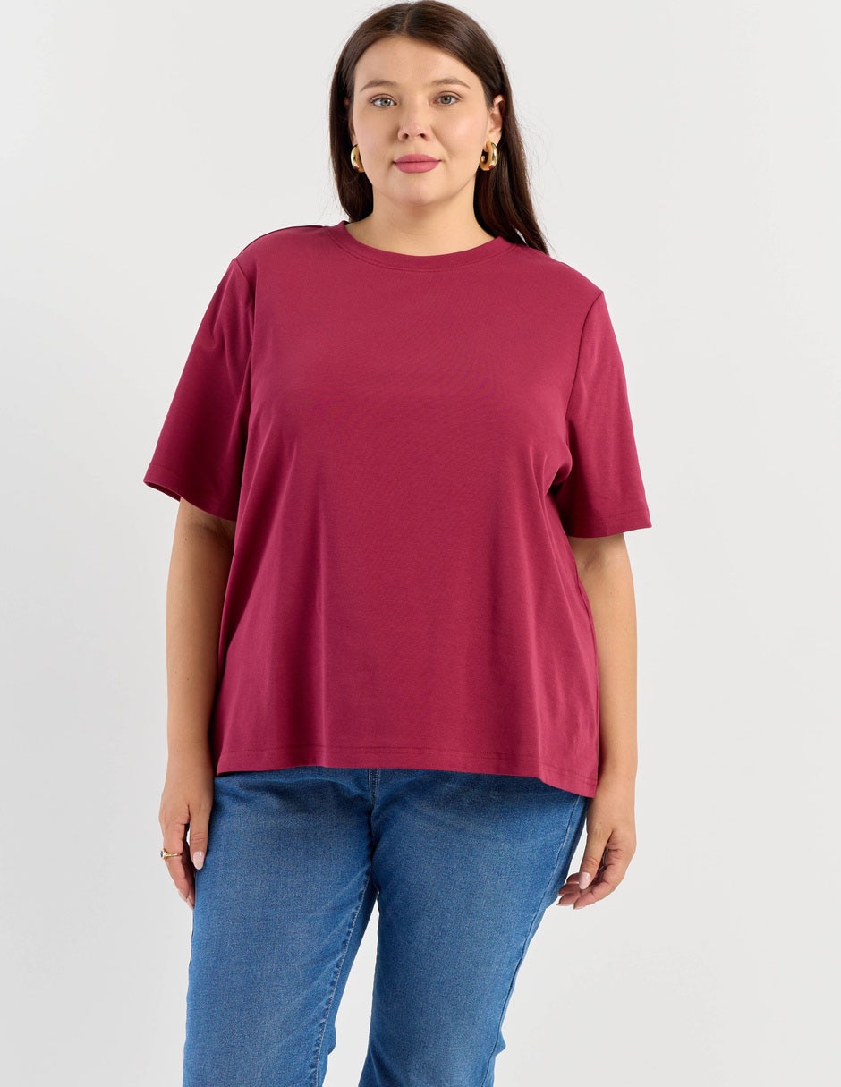 Playera manga corta cuello redondo para mujer 1