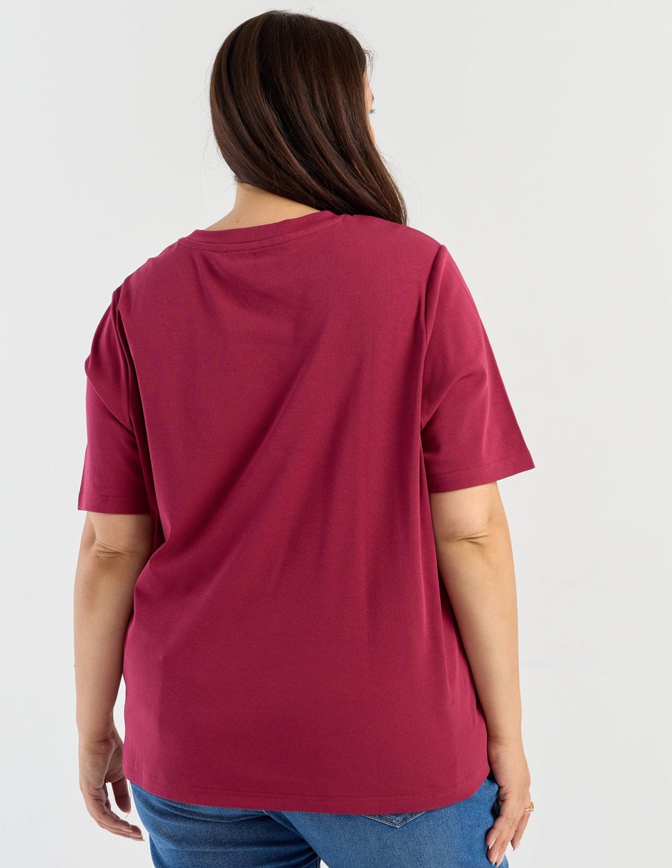 Playera manga corta cuello redondo para mujer 2