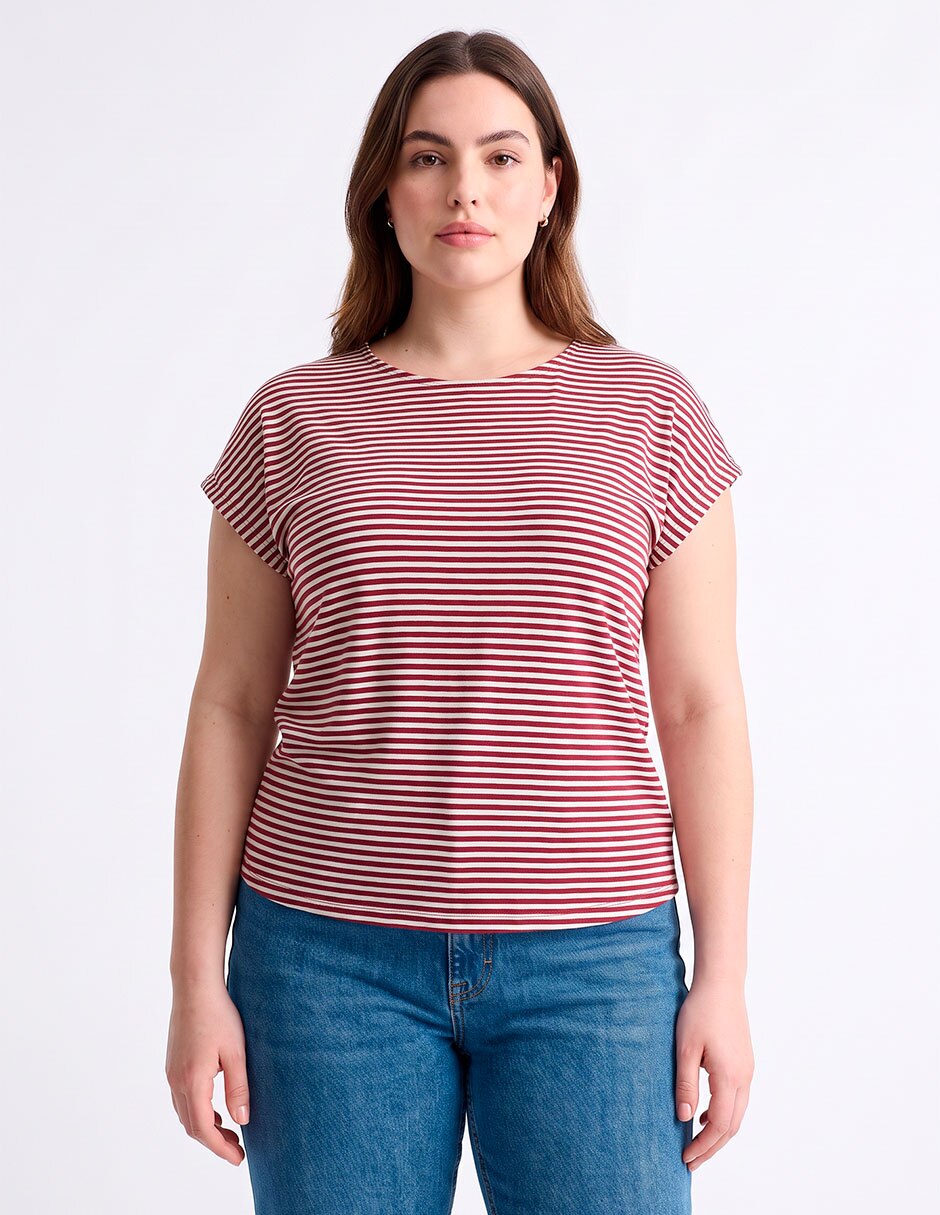 Playera manga corta cuello redondo para mujer 1