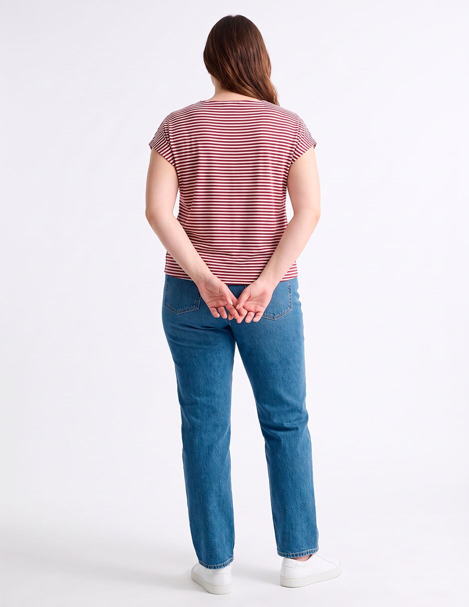 Playera manga corta cuello redondo para mujer 2