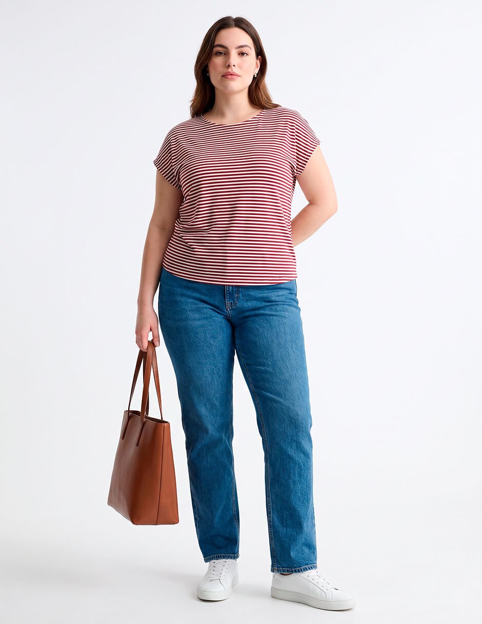Playera manga corta cuello redondo para mujer 3