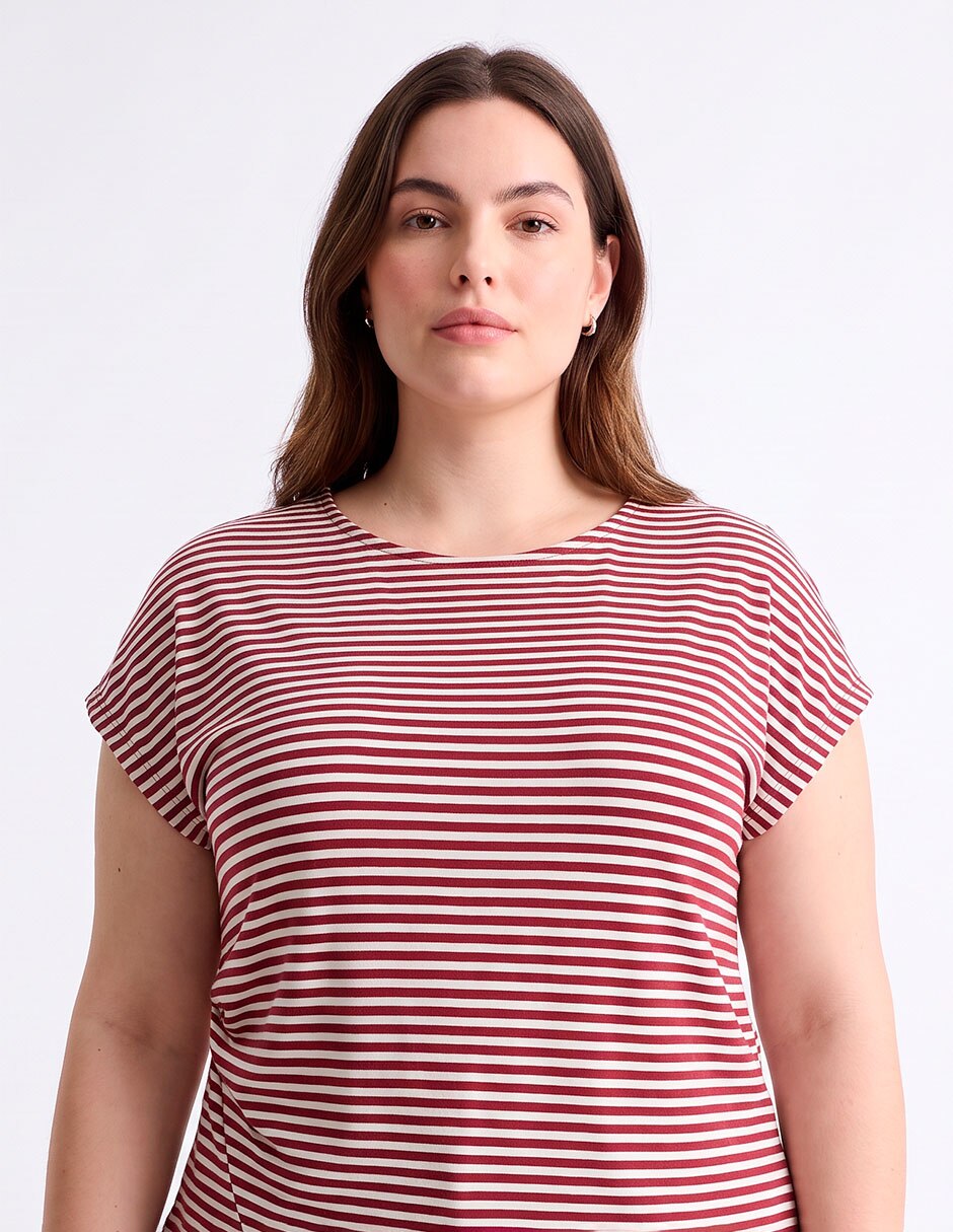 Playera manga corta cuello redondo para mujer 4