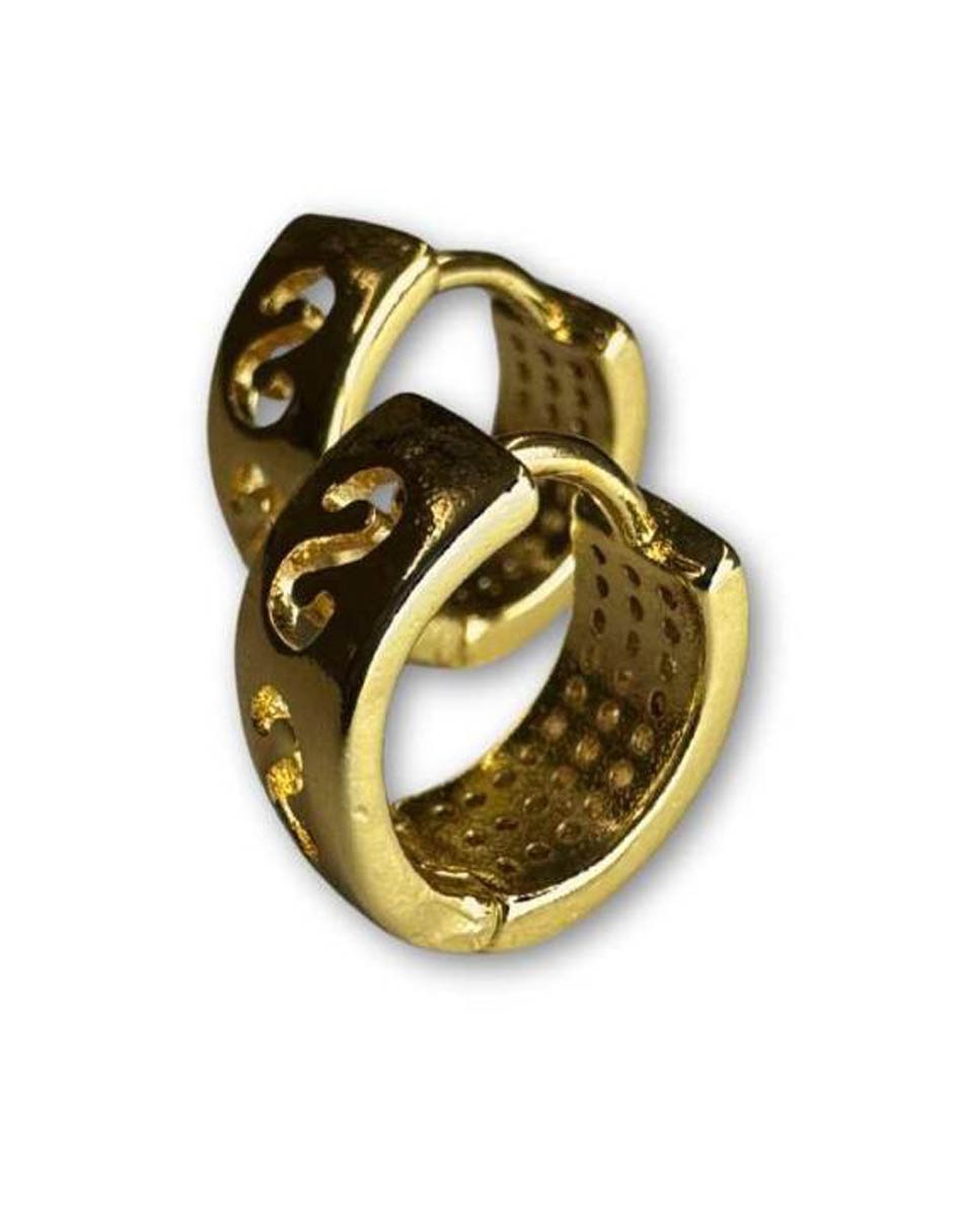 Aretes con acabado baño de oro 14 K 3