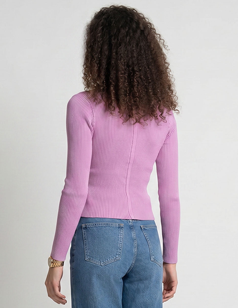 Suéter cuello v para mujer 2