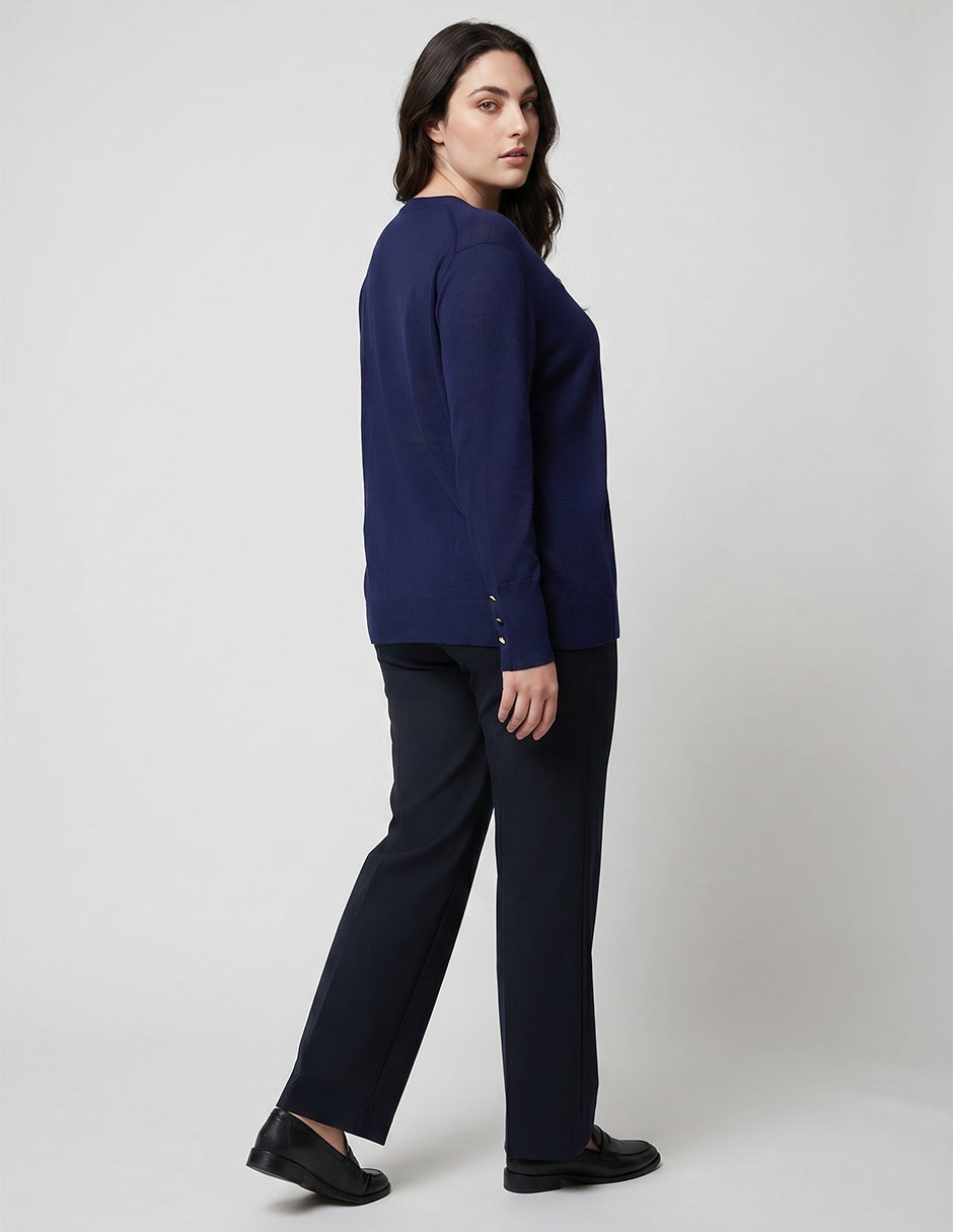 Suéter cuello v para mujer 2