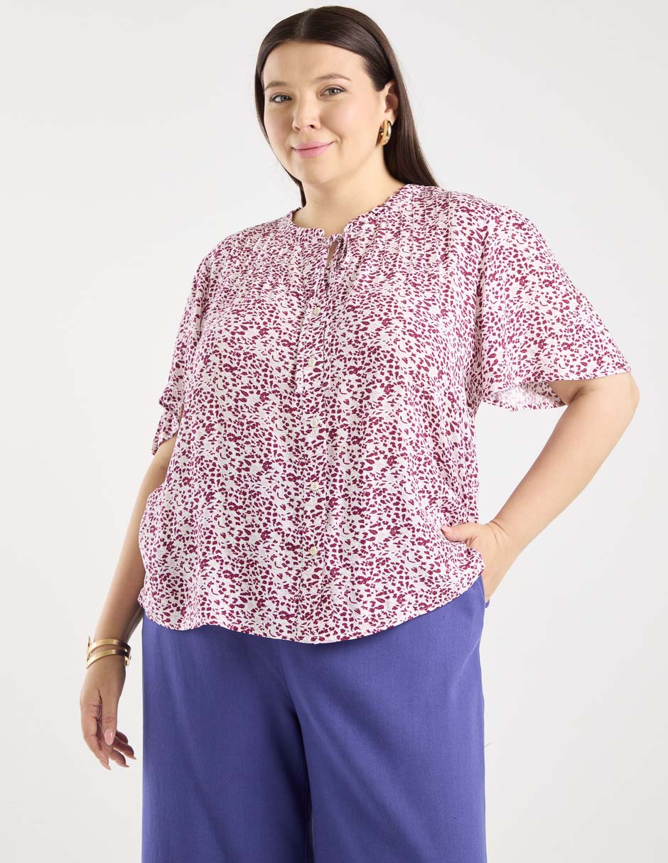 Blusa manga corta para mujer