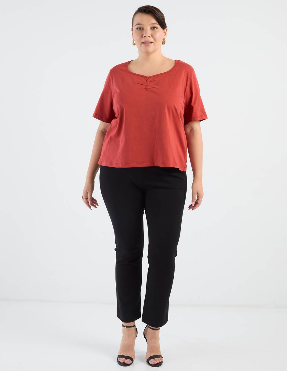 Playera manga corta Weekend Plus cuello v para mujer