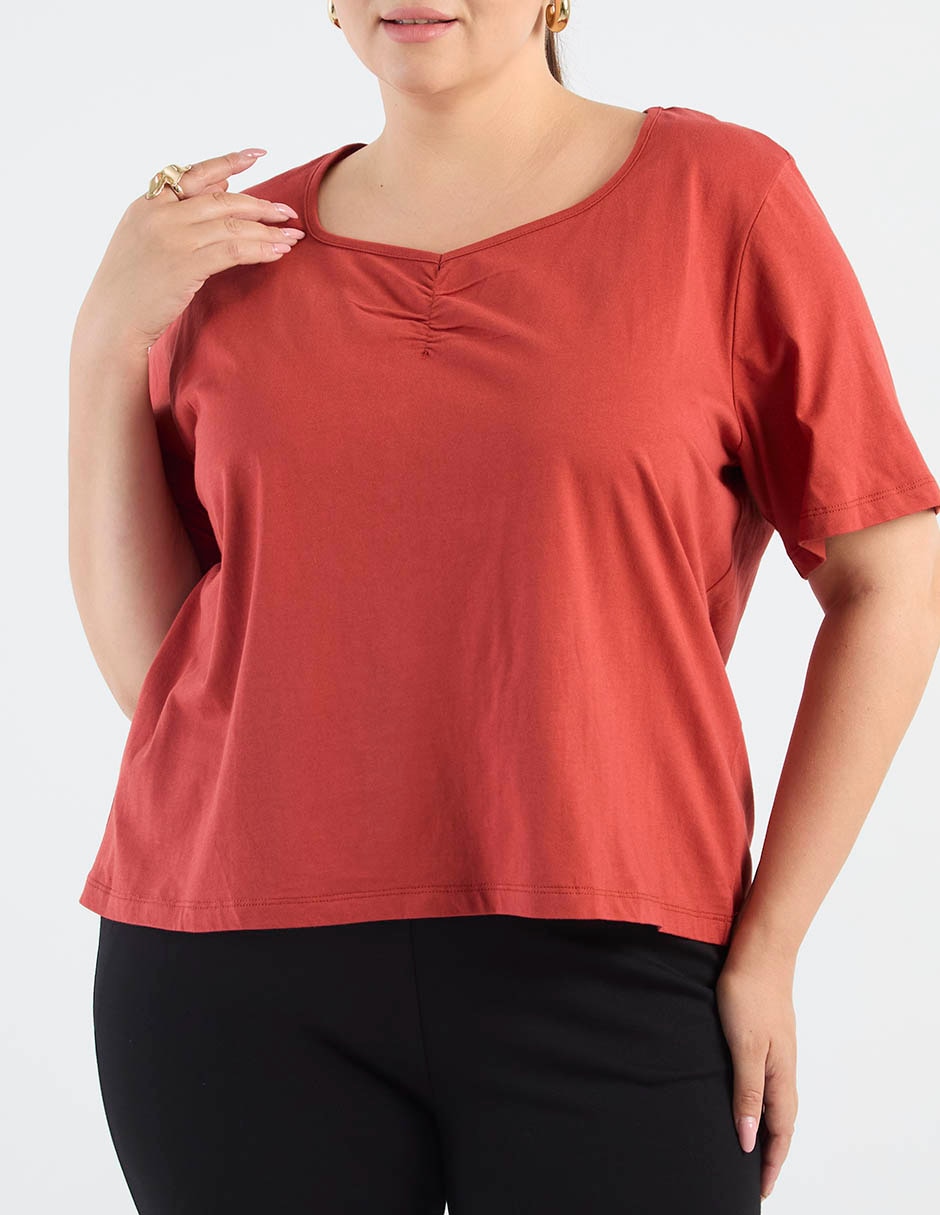 Playera manga corta Weekend Plus cuello v para mujer