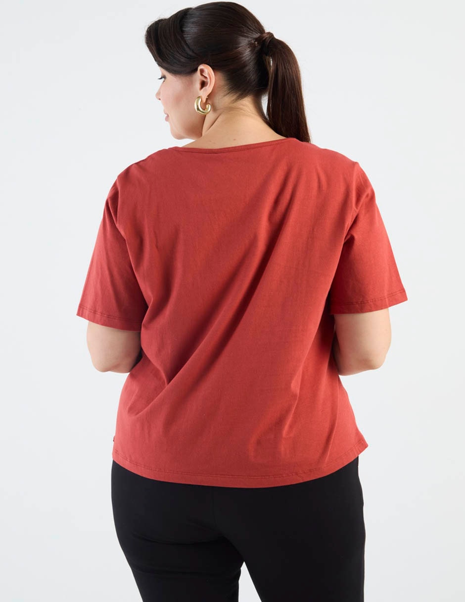 Playera manga corta Weekend Plus cuello v para mujer