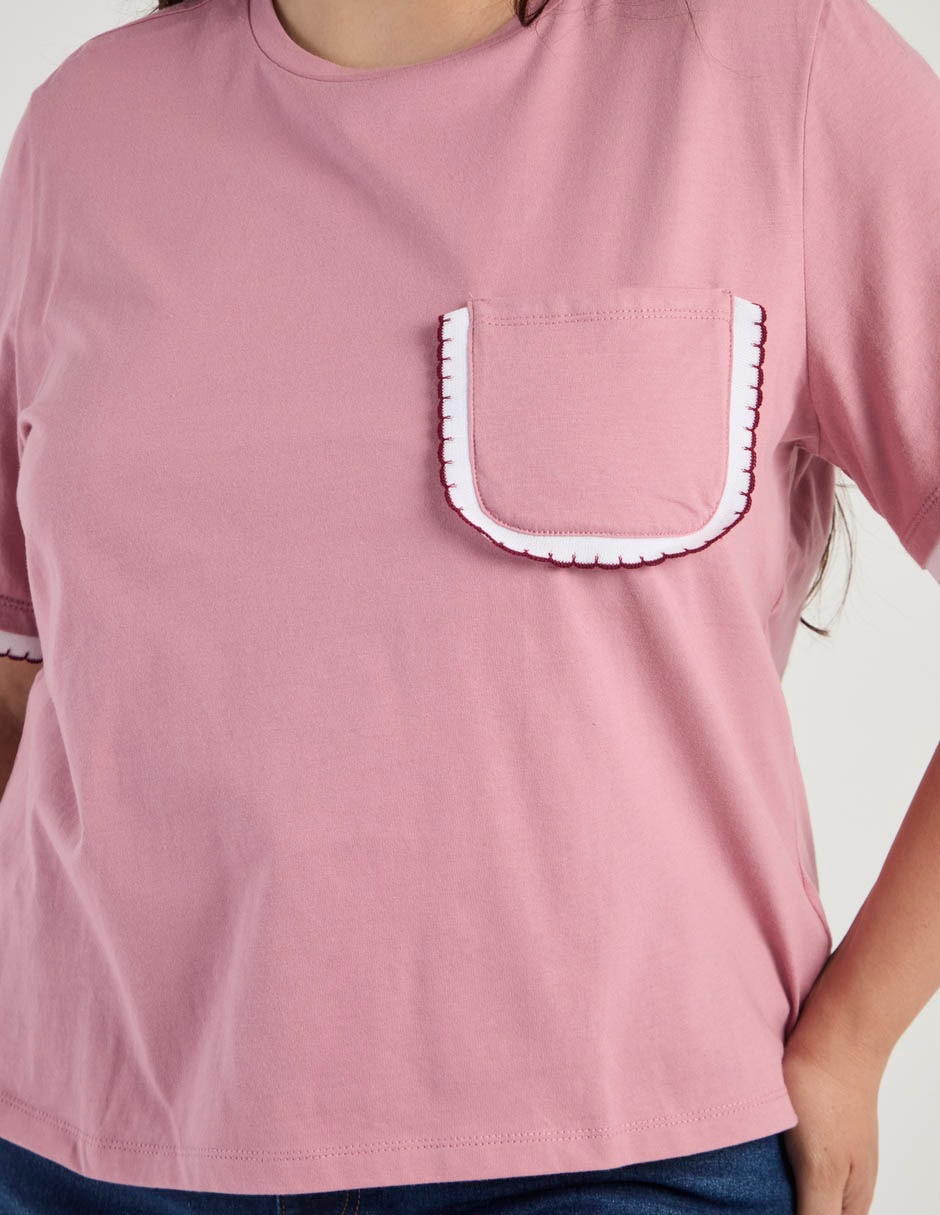 Playera manga corta cuello redondo mujer 19