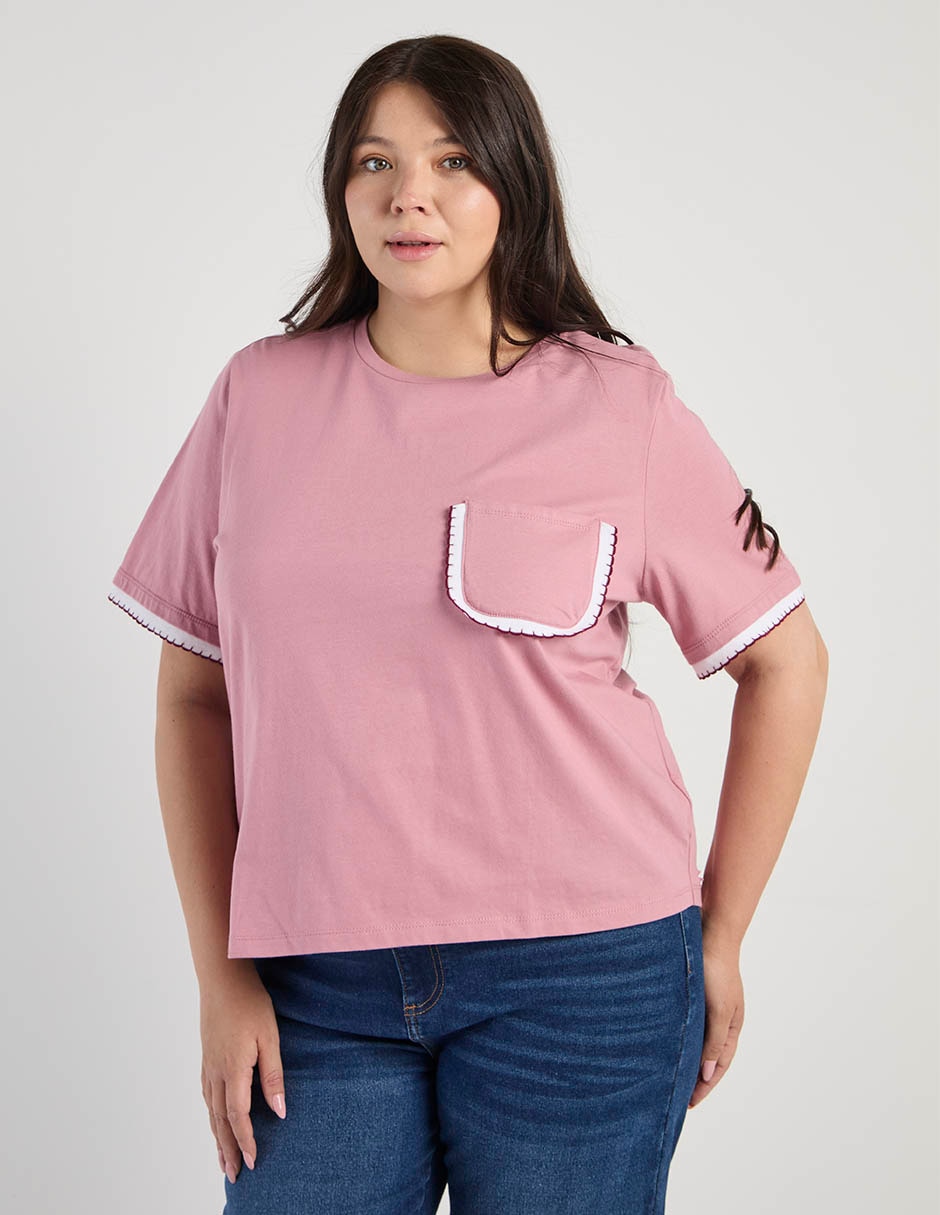 Playera manga corta cuello redondo mujer 11