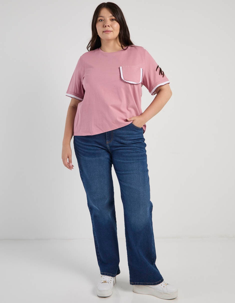 Playera manga corta cuello redondo mujer 16