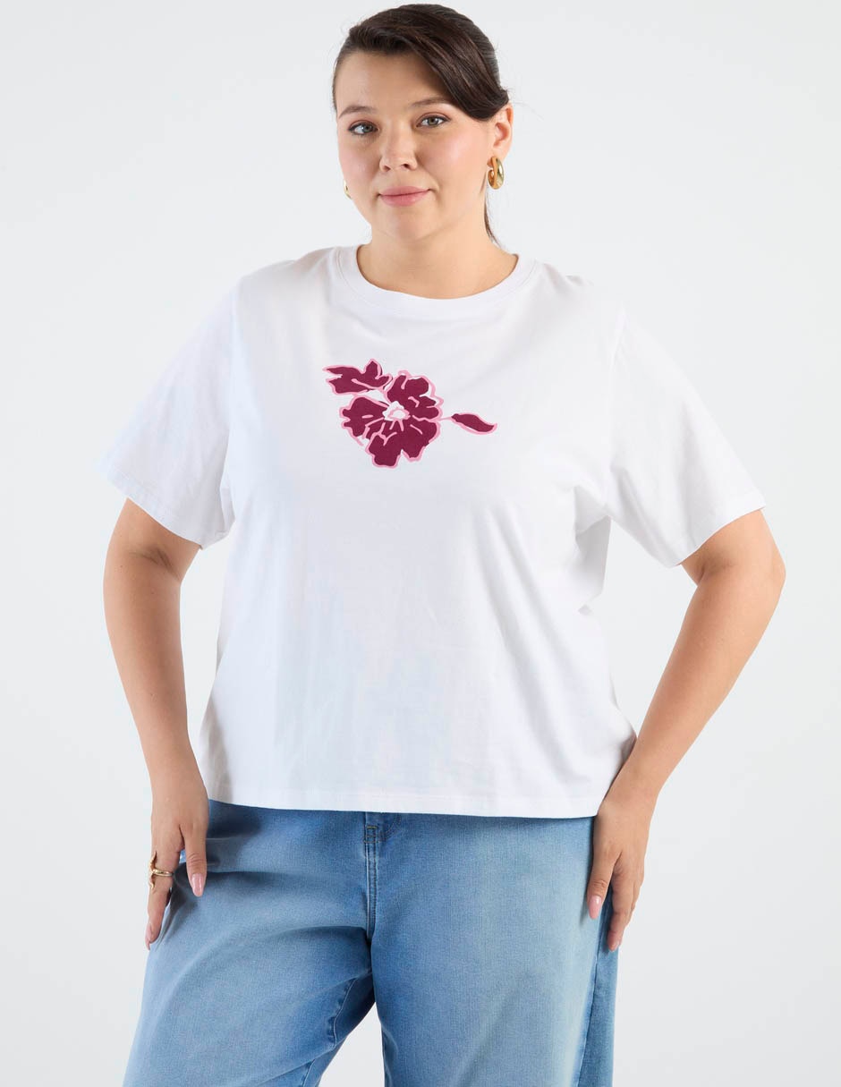 Playera manga corta Weekend Plus cuello redondo para mujer