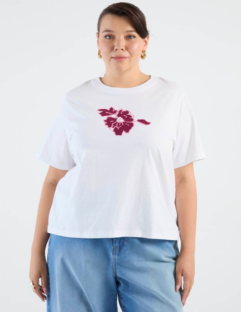 Playera manga corta Weekend Plus cuello redondo para mujer
