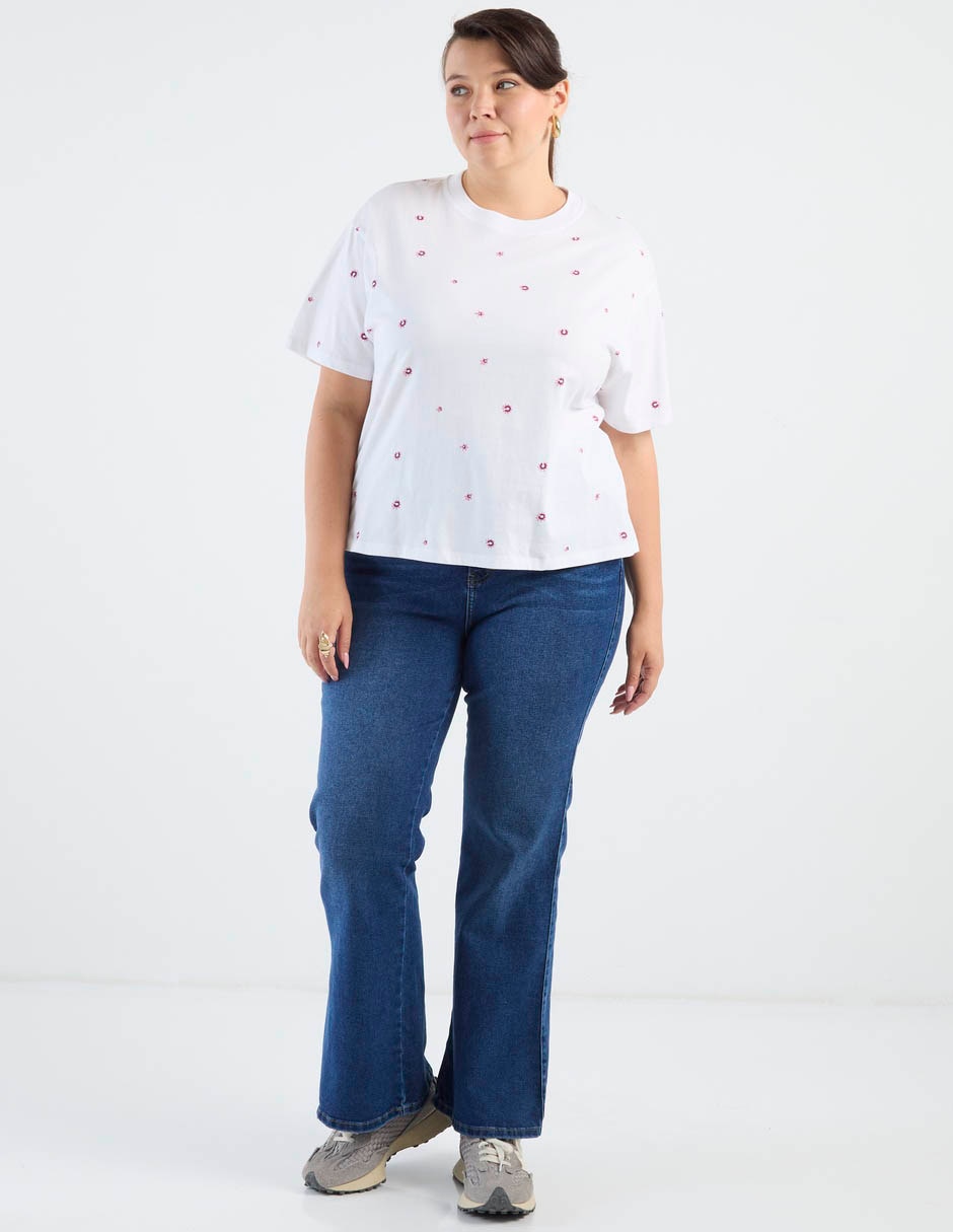 Playera manga al codo Weekend Plus cuello redondo para mujer