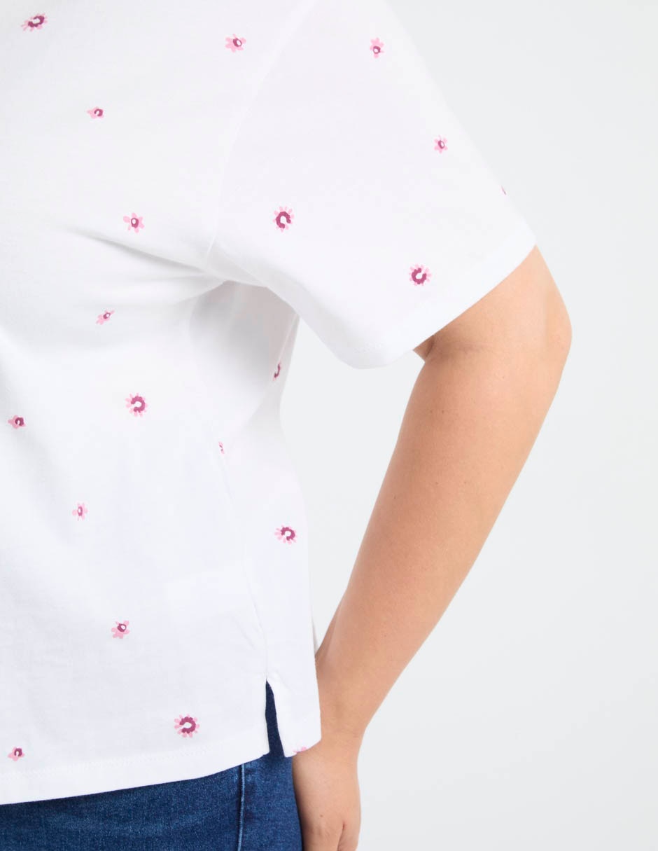 Playera manga al codo Weekend Plus cuello redondo para mujer