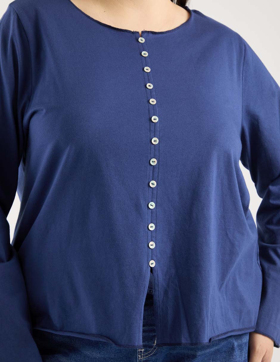Playera manga larga cuello redondo para mujer 3