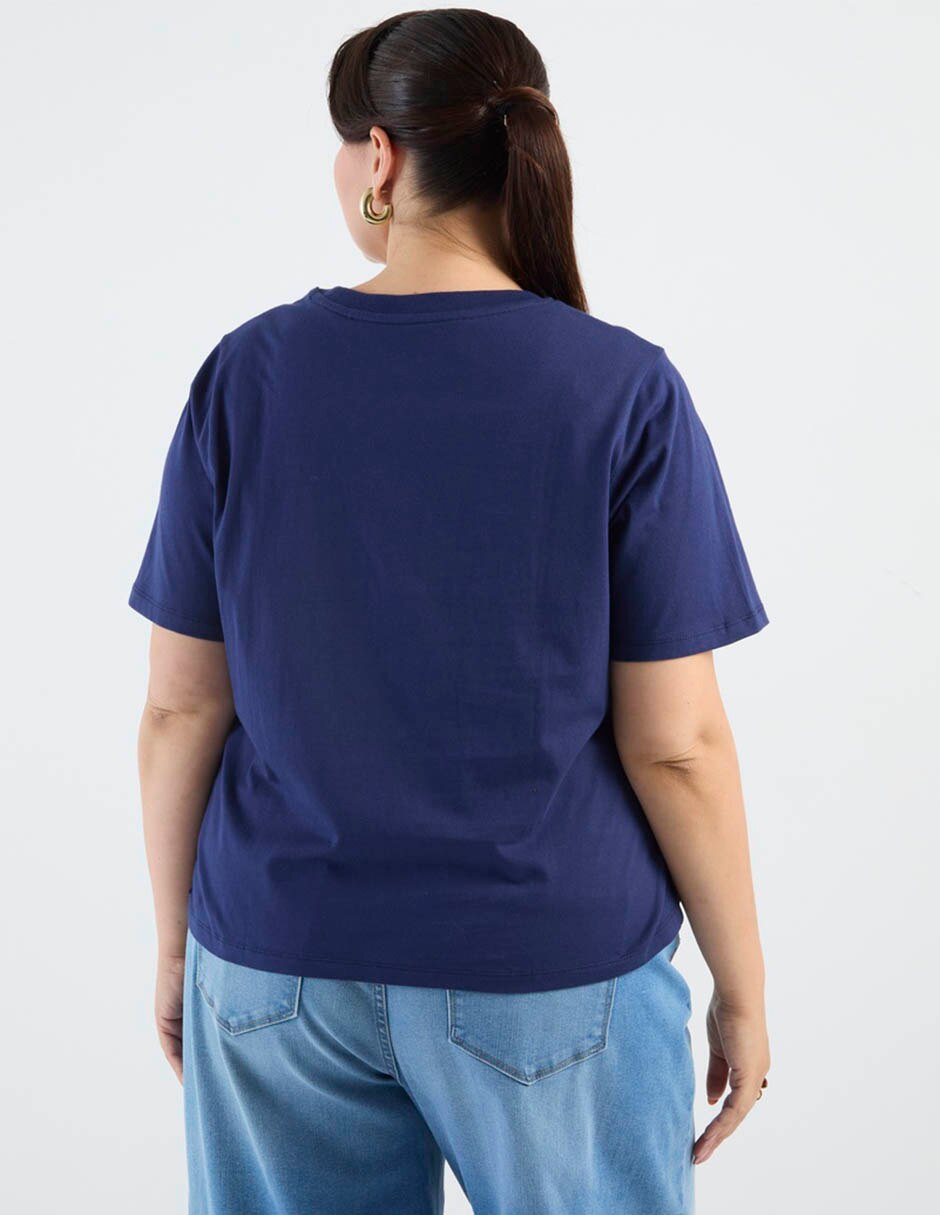 Playera manga corta weekend plus cuello redondo para mujer
