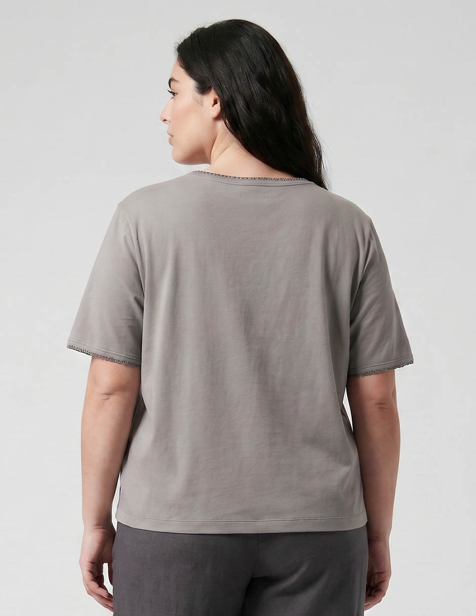 Playera manga corta cuello redondo mujer 2