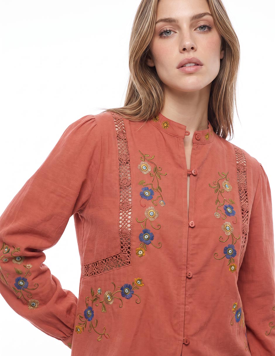 Blusa manga larga para mujer